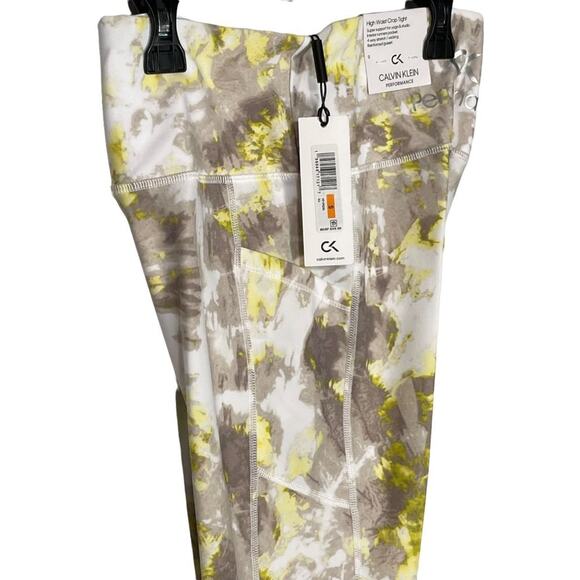 Calvin Klein Printed Cropped Leggings, Enlighten Daffodil, Small $50 - Picture 3 of 8